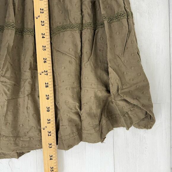 Anthropologie Babydoll Dress Large Balloon Sleeves Swiss Dot Green Boho Cottage - Picture 15 of 16